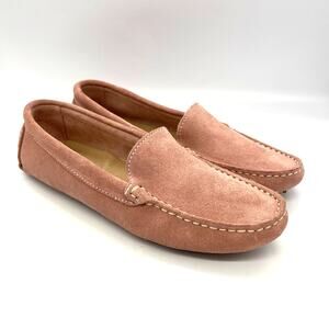 Enzo Tesoti Pink Suede Leather Driving Loafers Women's Size US 9 EU 40 Spain